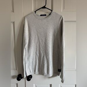 Scotch & Soda Light Gray Textured Crewneck Sweater L
